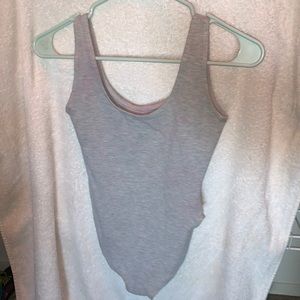 plain grey body suit